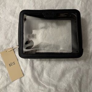 NWT BÉIS Clear Case from The Passport & Luggage Tag Set in Black (2025 Version)